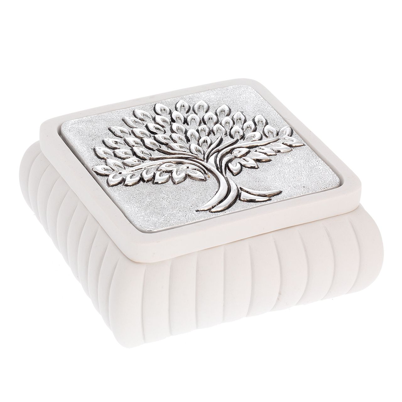 SCATOLINA QUADRATA 8*8*4 FESONATA CON DECORO ALBERO SPIGHE
